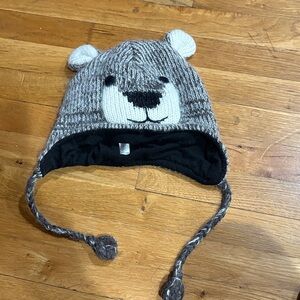 100% wool Knit Hat with Ear with Flaps